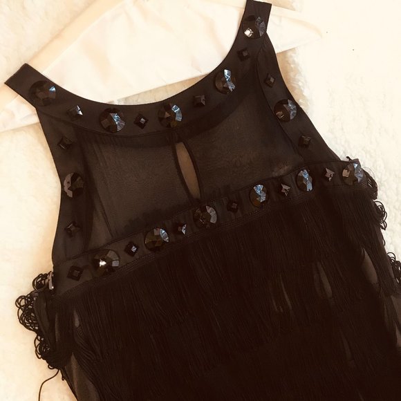 Arden B. Fringed Black Dress #flapper #halloween - Picture 2 of 10